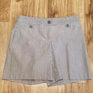 VINTAGE NOS White House Black Market Striped Shorts 4 Metallic Nautical Y2K USA